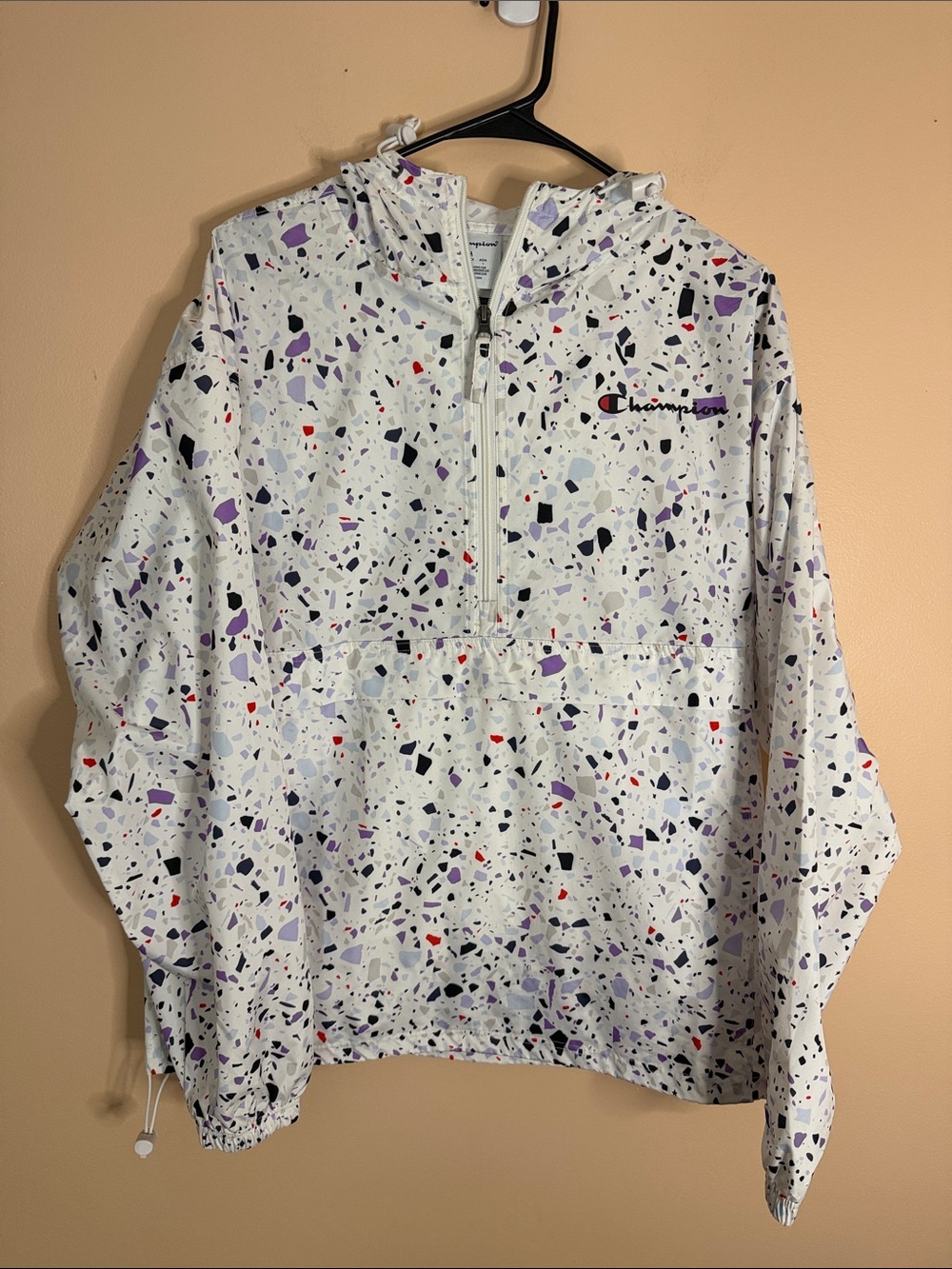 Champion White Terrazzo Windbreaker Jacket